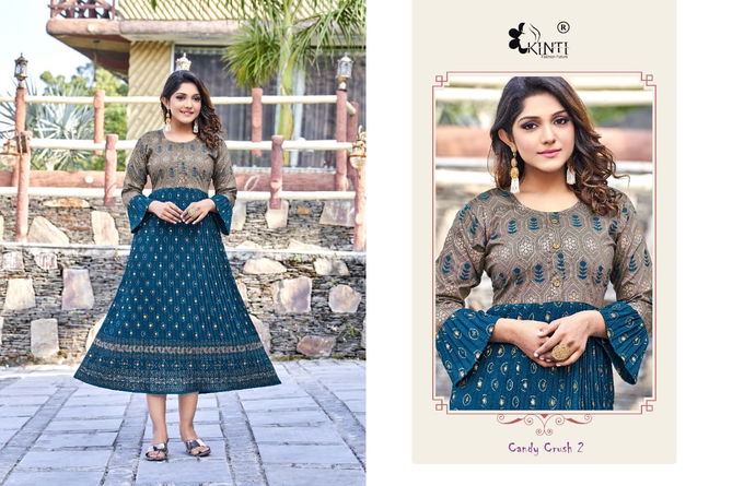 Kinti Candy Crush 2 Wholesale Printed Long Kurti Catalog